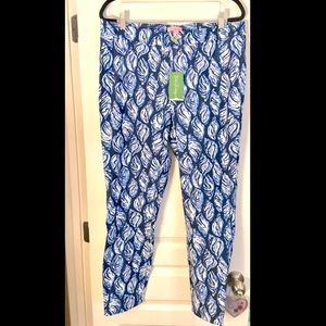 NWT Lilly Pulitzer Keliani Stretch Pant, High Tide Navy Drop in Navy Size 16